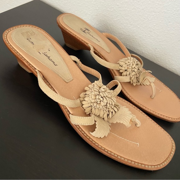 Tommy Bahama Suede Leather Flip Flop Sandals Made in Spain - Picture 5 of 12